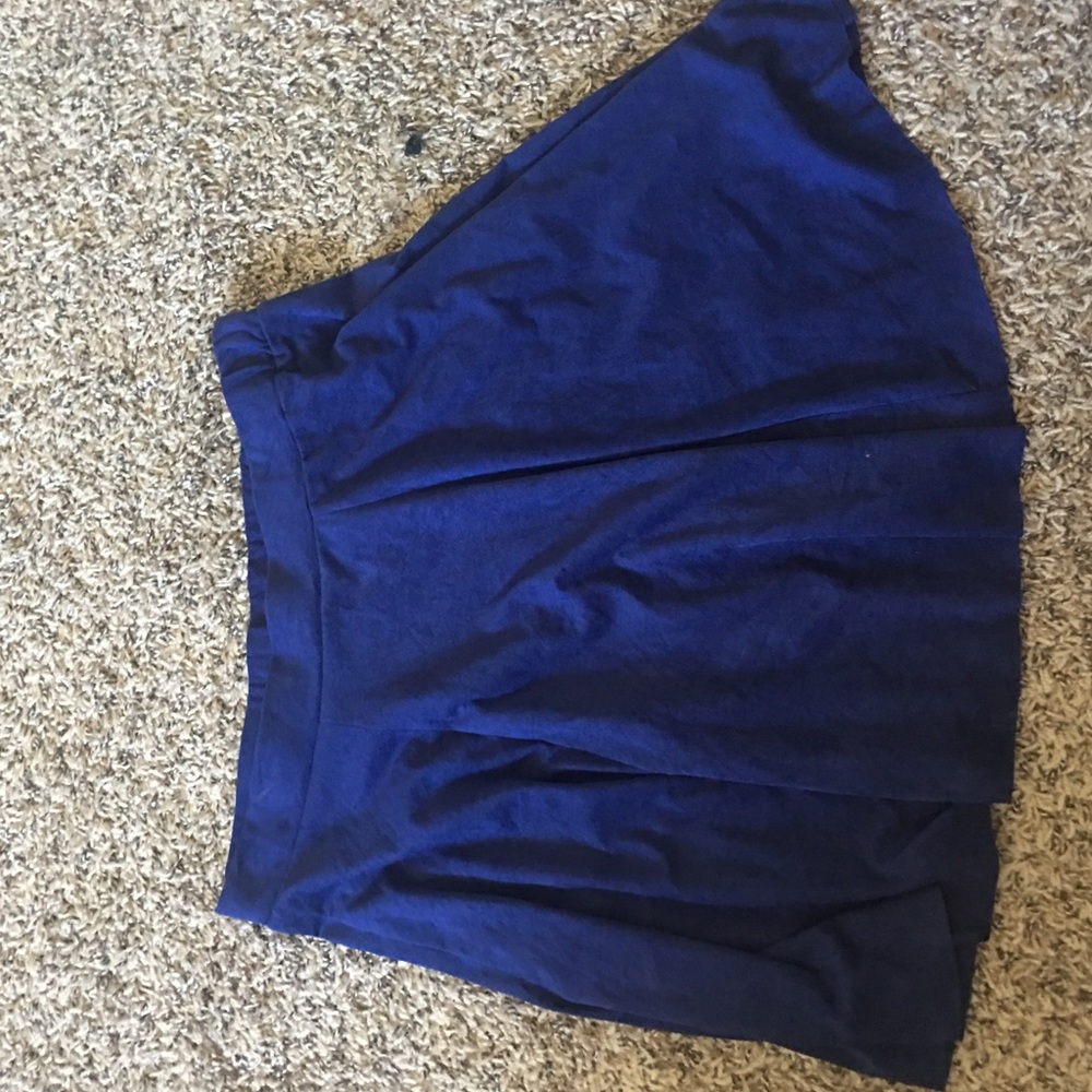 dark blue suede skirt